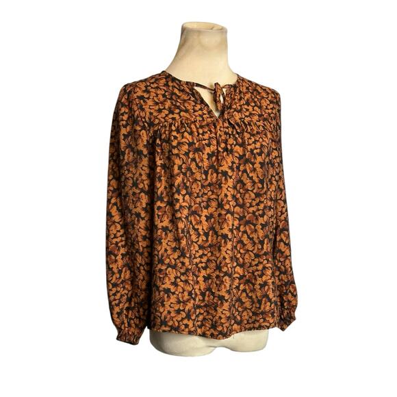 A New Day brown black print tunic blouse size Small - Picture 10 of 11